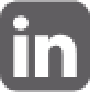 LinkedIn logo in white on a dark gray square background.