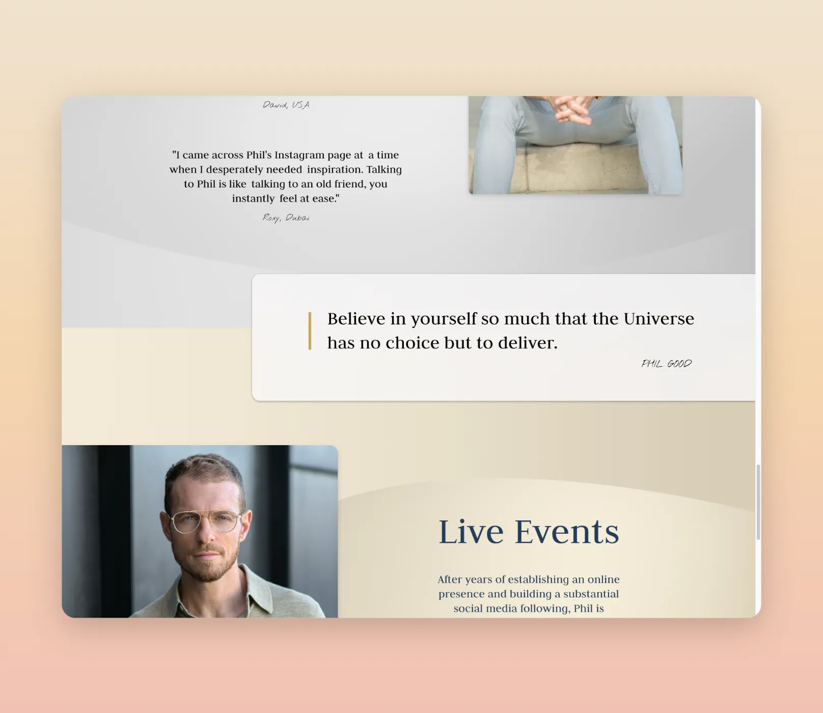 Phil Good's website creative studio project